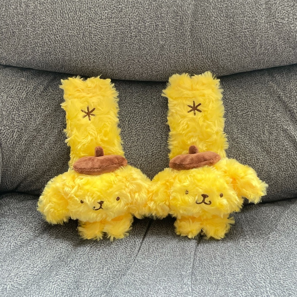 Fuzzy Pompompurin Seatbelt Covers Set